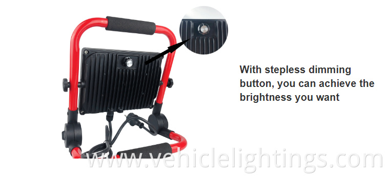 LED work light 50W IP65 waterproof Outdoor portable folding electrodeless dimming LED work light